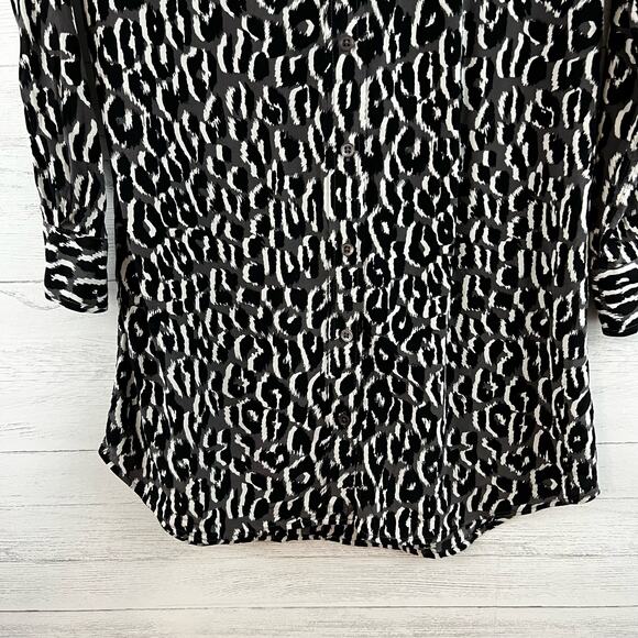 Equipment Leopard Print Silk Button Down Blouse Size S - Picture 7 of 8